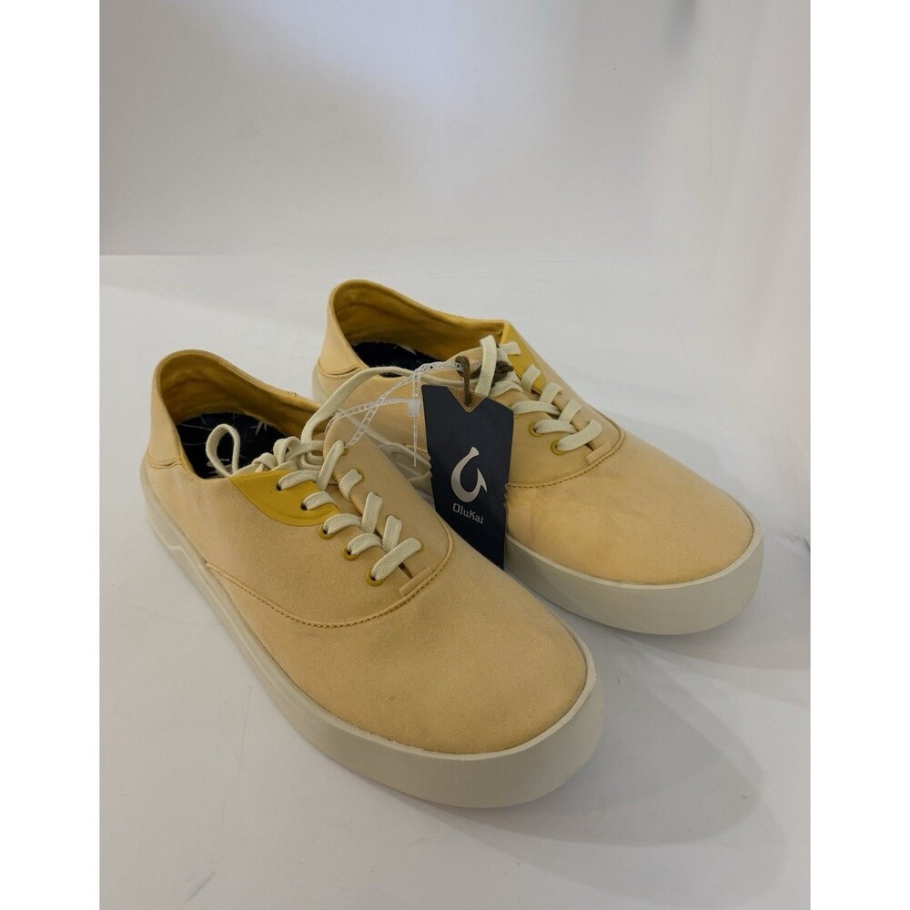 OluKai Tradewind Men’s Sneakers Size 10 Beige Yellow Lightweight Casual Shoes